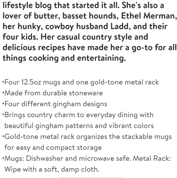 🎄 New Pioneer and Merry Meadow Gingham 5-Piece 12.5 oz Stacking Mugs wit - Picture 12 of 13